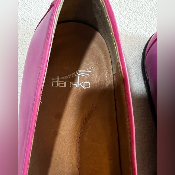 Dansko Nastacia Nappa Leather Loafers in Pink/purple worn once size 38 - Picture 2 of 8